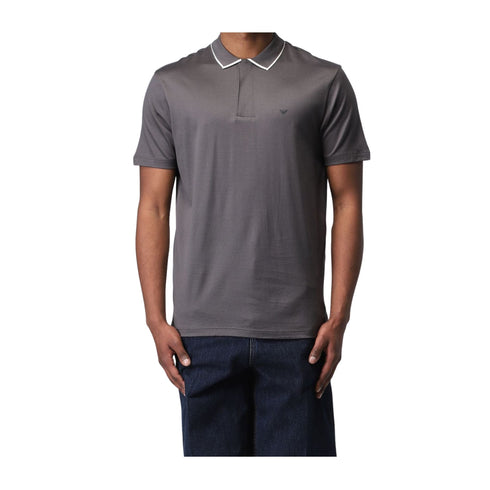 Polo Uomo con bordino a contrasto Grigio EMPORIO ARMANI- Francavilla Moda